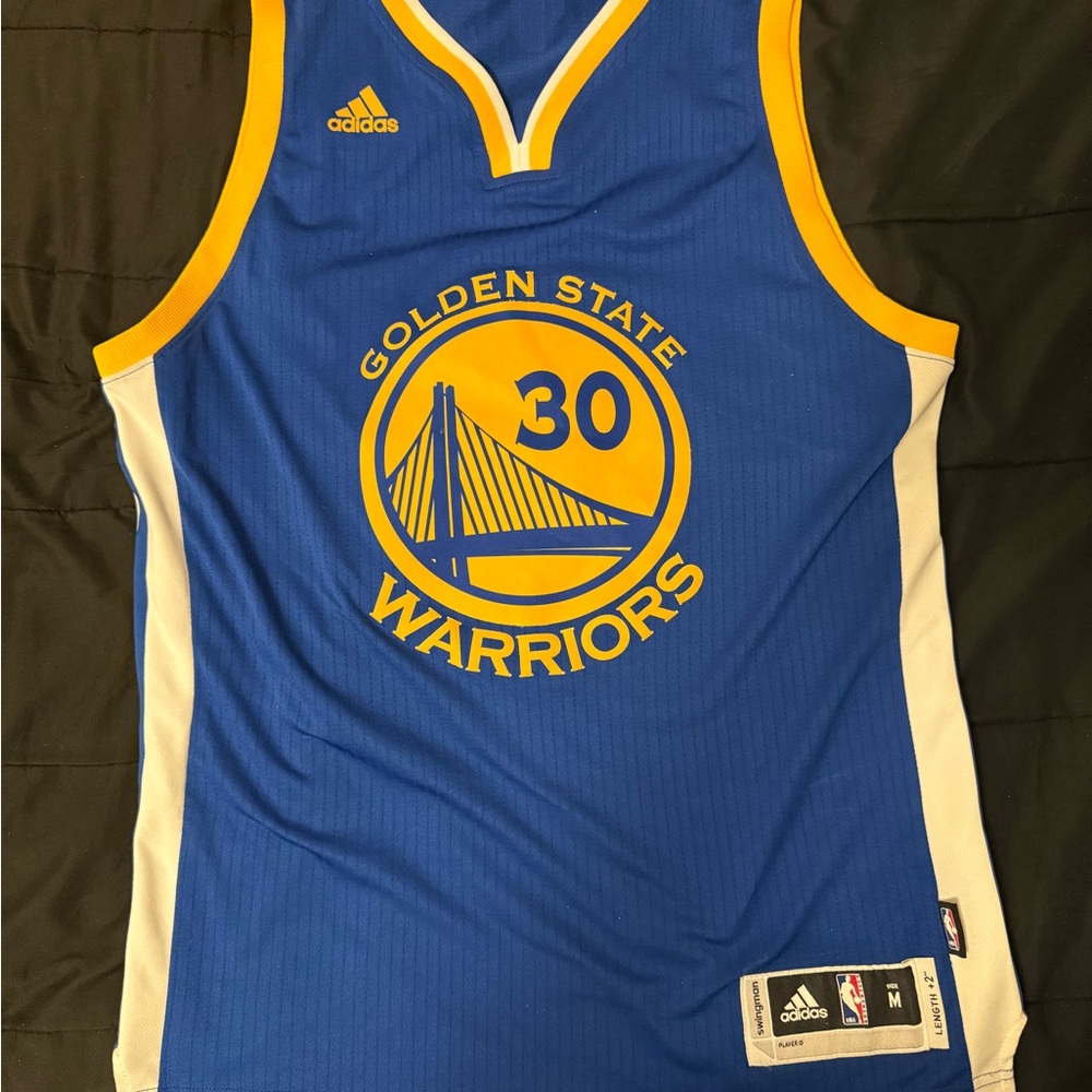 Adidas Blue and Yellow Warriors Game Jersey